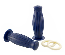 Manopole Bubble, per Vespa blu, con anelli bianco