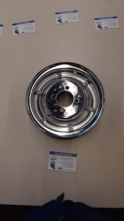 Cerchio ruota CROMATO 350 X 8 " per VESPA 125 150 VM VN VL VNA VNB VBB VBA dal 1946 al 1965