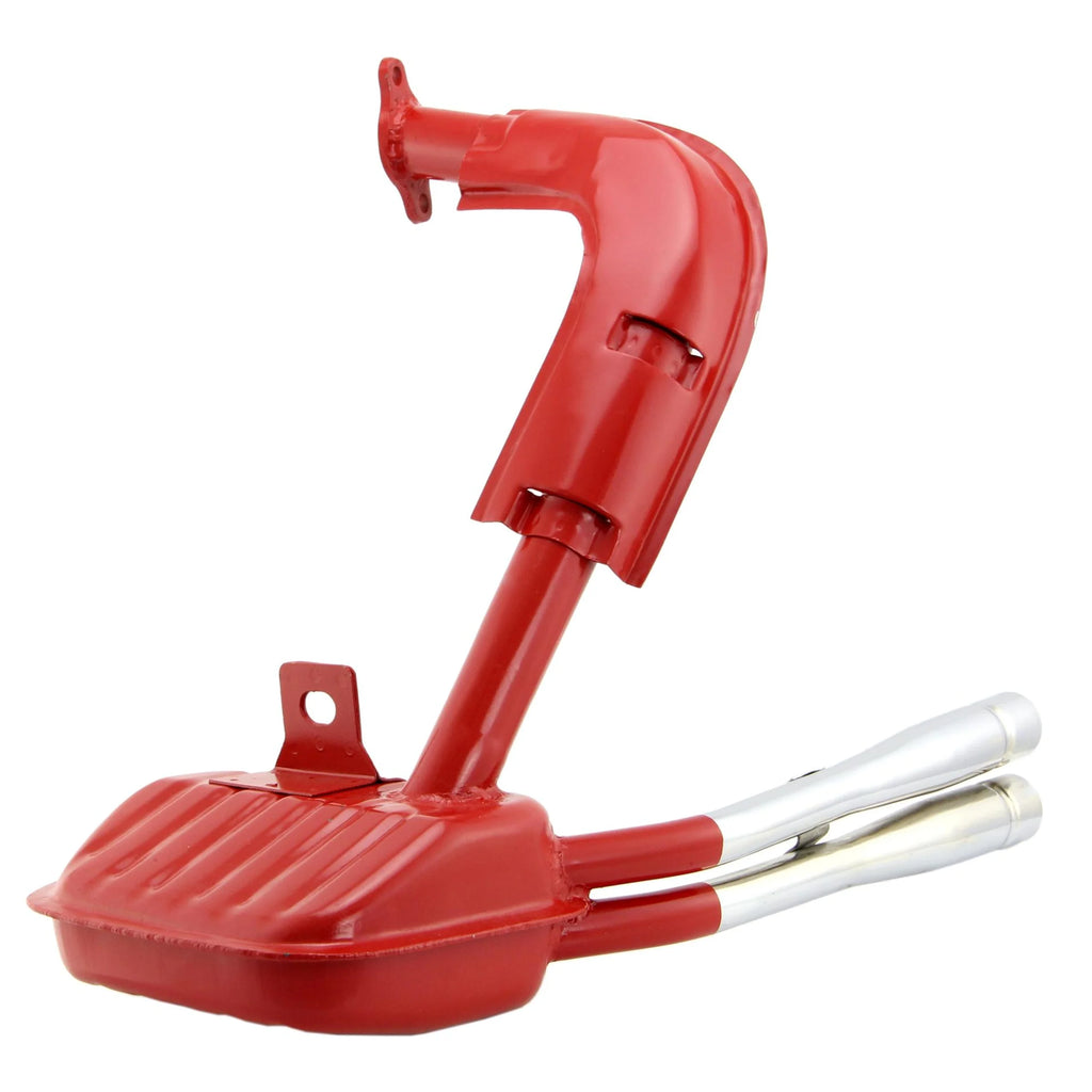 Marmitta rossa tipo ABARTH Vespa 50 N L R SPECIAL - doppio tubo cromato