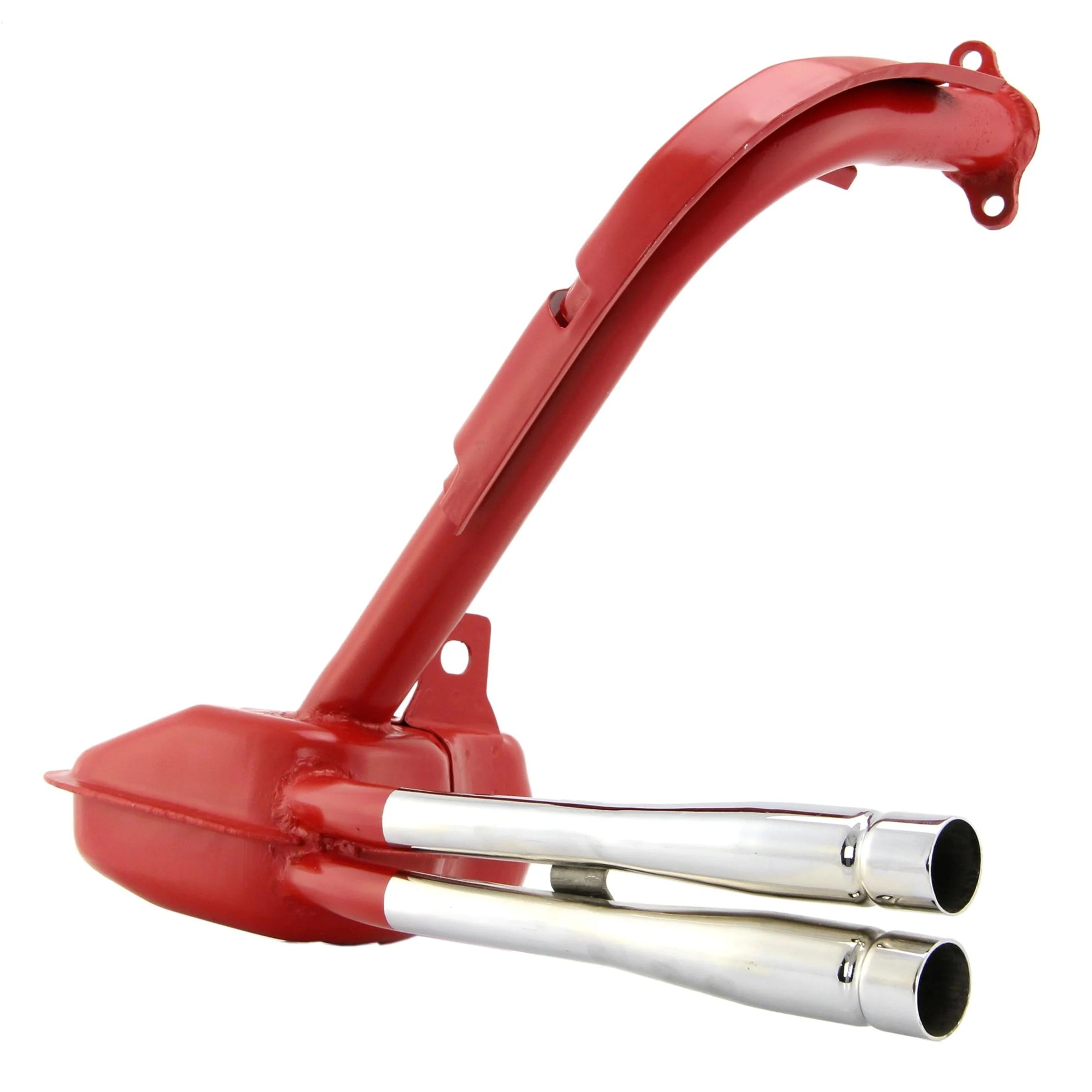 Marmitta rossa tipo ABARTH Vespa 50 N L R SPECIAL - doppio tubo cromato