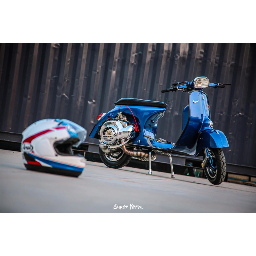 Scarpette cavalletto in acciaio cromato per vespa pk e px