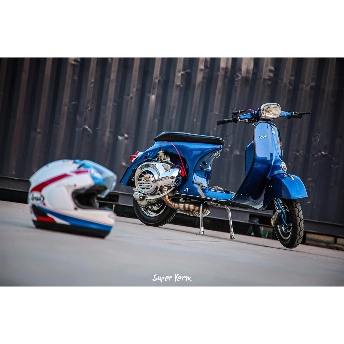 Scarpette cavalletto in acciaio cromato per vespa pk e px