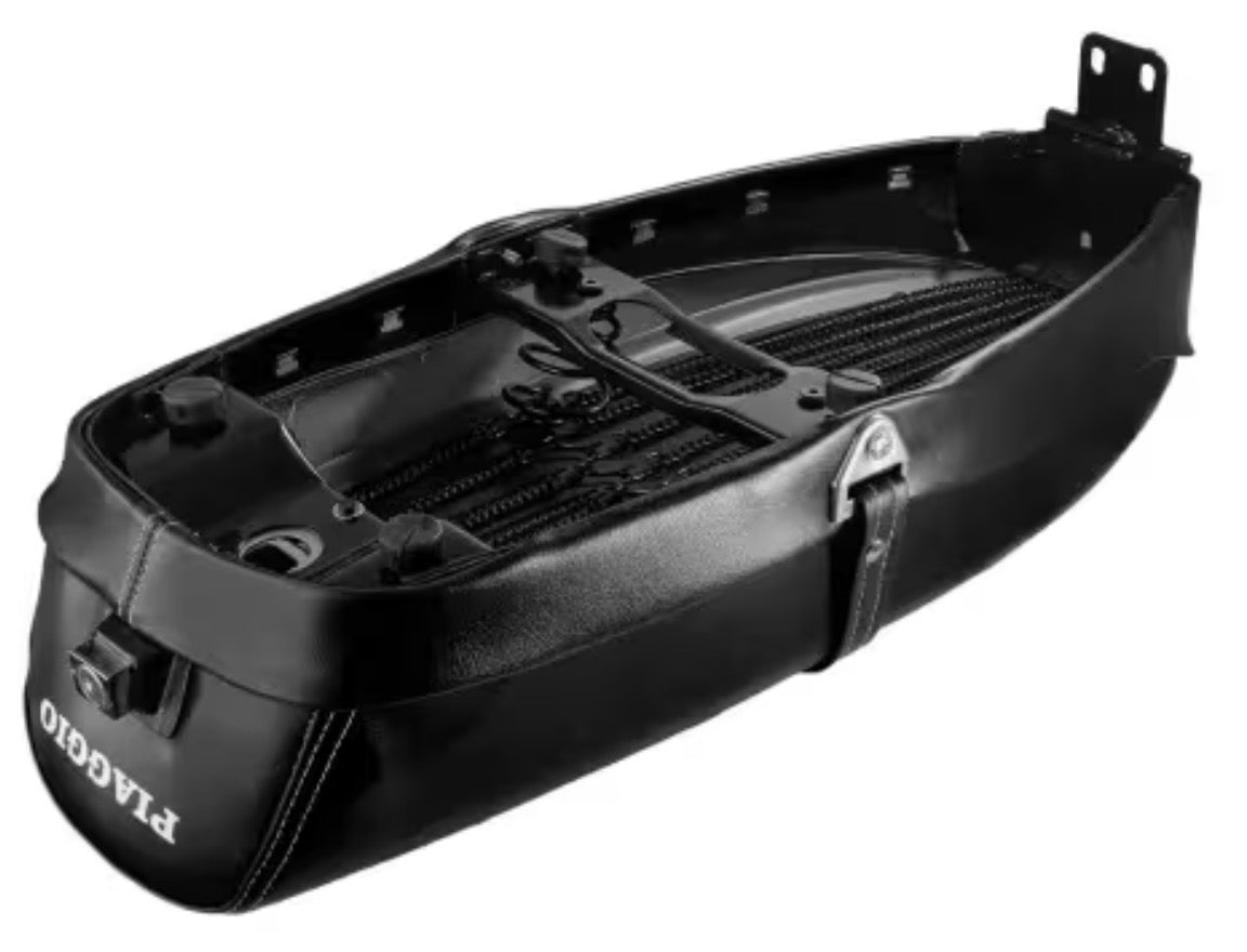 SELLA LUNGA CON SCRITTA PIAGGIO E SERRATURA VESPA L R N SPECIAL ET3 PRIMAVERA