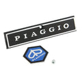Kit targhetta e scudetto Vespa nasello calandra Vespa 125 150 200 cc. PX PE prima serie