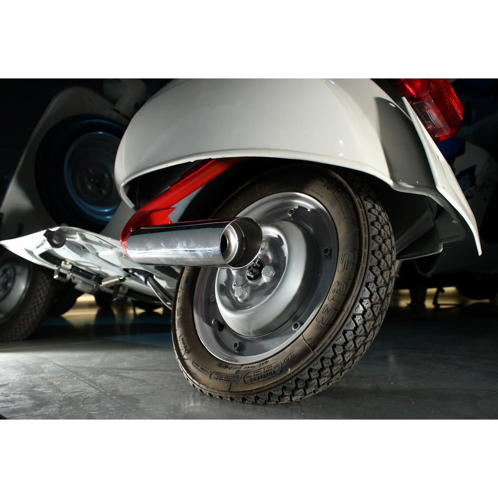 Marmitta sport pro cromata Vespa 50 90 125 N L R SPECIAL SS PRIMAVERA